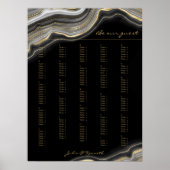 Poster Mariage alphabétique en marbre noir (Devant)