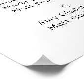 Poster Mariage alphabétique floral rouge foncé (Coin)