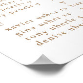 Poster Mariage Alphabétique Gold Blue Rose (Coin)