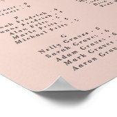 Poster Mariage alphabétique simple rose (Coin)