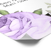 Poster Mariage Alphabétique Violet Floral (Coin)