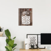 Poster Mariage alternatif livre d'invité mason jar bois (Bureau à domicile)