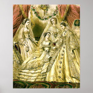 Poster Mariage antique de mariée vintage