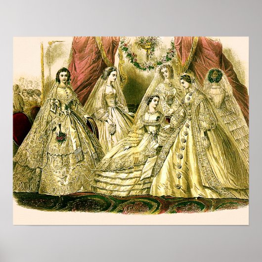 Poster Mariage antique de mariée vintage (Devant)