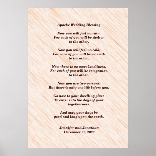 Poster Mariage Apache Bénédiction 20x28 Matte (Devant)