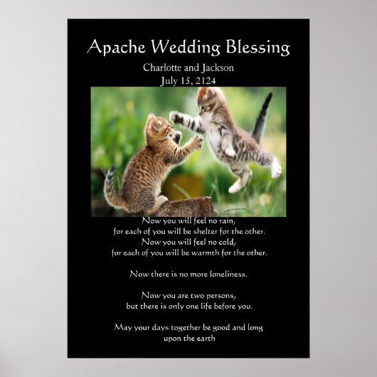 Poster Mariage Apache Bénédiction Chats Perses Lutter (Devant)