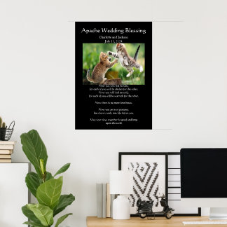 Poster Mariage Apache Bénédiction Chats Perses Lutter