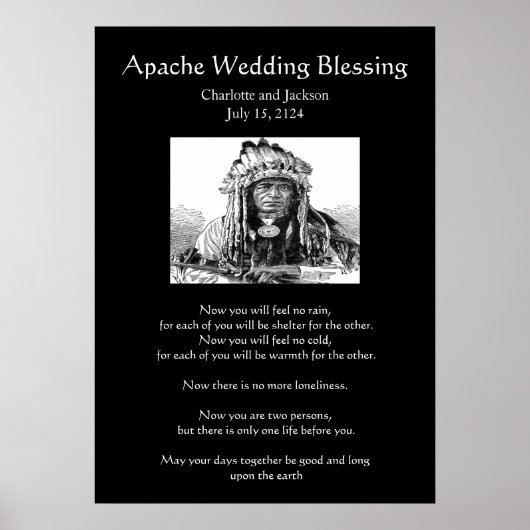 Poster Mariage Apache Bénédiction Cheif (Devant)