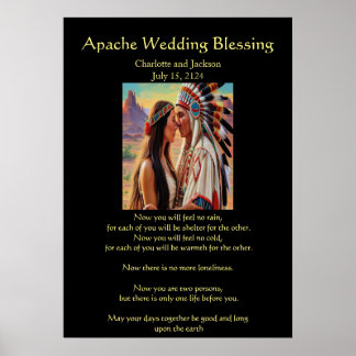 Poster Mariage Apache Bénédiction Cheif embarquez pour un