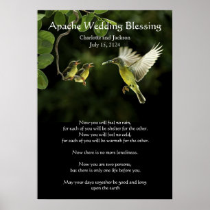 Poster Mariage Apache Bénédiction Hummingbird nourrissant