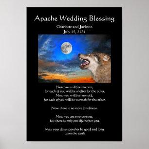 Poster Mariage Apache Bénédiction Loup Gris