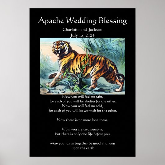 Poster Mariage Apache Bénédiction Saber Tigre Denté (Devant)
