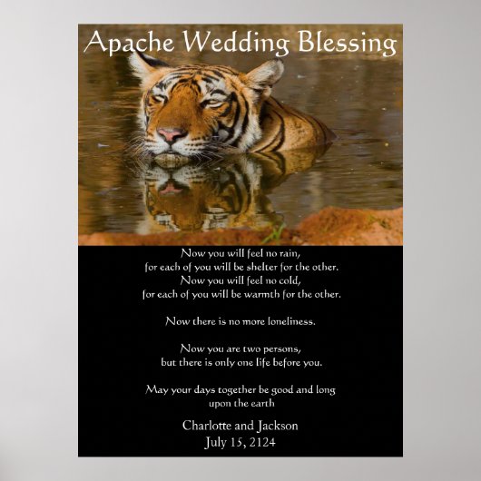 Poster Mariage Apache Bénédiction Tiger (Devant)