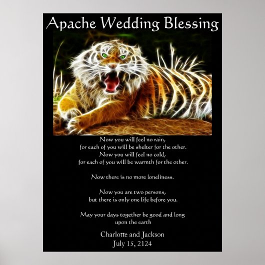 Poster Mariage Apache Bénédiction Tiger (Devant)