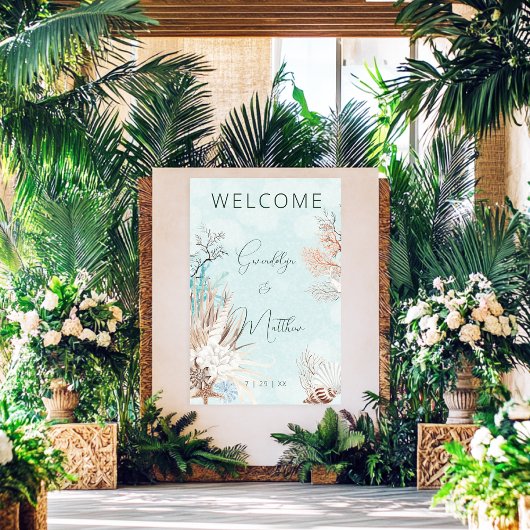 Poster Mariage Aqua Ocean & Shells