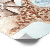 Poster Mariage Aqua Ocean & Shells (Coin)