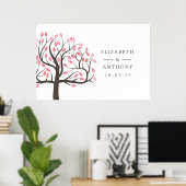 Poster Mariage Arborescence aquarelle (Bureau à domicile)