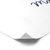 Poster Mariage Arbre Empreinte Doigts Oiseaux Brun Bleu M (Coin)