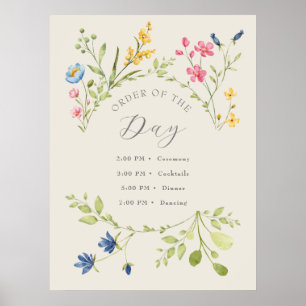 Poster Mariage aux fleurs sauvages ordre du jour