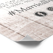 Poster Mariage aux roses romantiques en bois rustique Has (Coin)