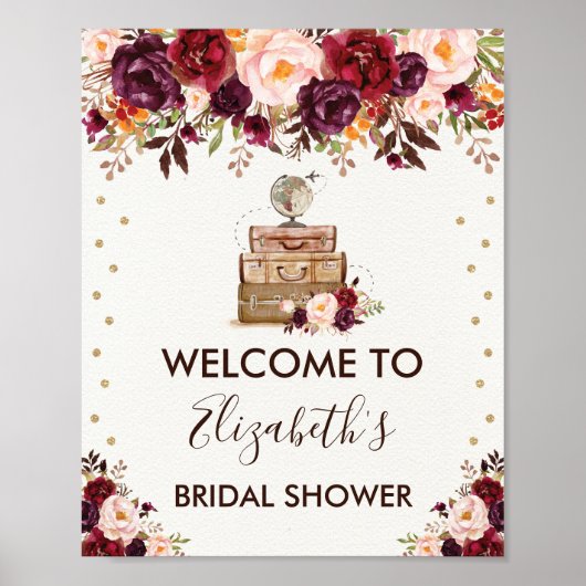 Poster Mariage Aventure Mariage Rustique Floral (Devant)