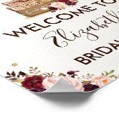 Poster Mariage Aventureux Fête de Fiançailles Floral Rust (Coin)