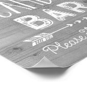 Poster Mariage Barre de bonbons Signaler Bois Coeurs Flèc (Coin)