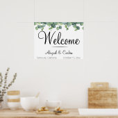 Poster Mariage Bienvenue au thème de verdure d'eucalyptus (Cuisine)