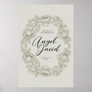 Poster Mariage Bienvenue Bohême