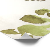 Poster Mariage Bienvenue Burange Orange Floral Noms Date (Coin)