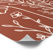 Poster Mariage Bienvenue Burnt Orange Fleur sauvage (Coin)