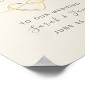 Poster Mariage Bienvenue Calligraphie Dorée (Coin)