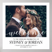 Poster Mariage Bienvenue Élégante Calligraphie Carré Phot (Devant)