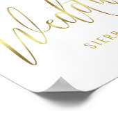 Poster Mariage Bienvenue Faux Gold Hand Lettré (Coin)