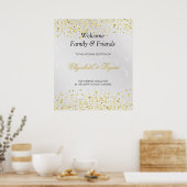 Poster Mariage Bienvenue, Parties scintillant d'or Faux e (Cuisine)