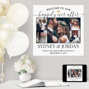 Poster Mariage Bienvenue Photo Collage Pour Toujours Heur