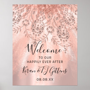 Poster Mariage Bienvenue Rose robe Royal Sweet 16e