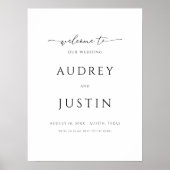Poster Mariage Bienvenue Script tendance Design simple (Devant)