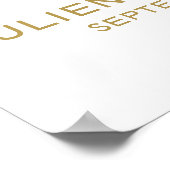 Poster Mariage Bienvenue Signe élégant à lettres dorées (Coin)