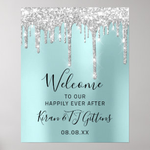 Poster Mariage Bienvenue Silver Grey Driver Event