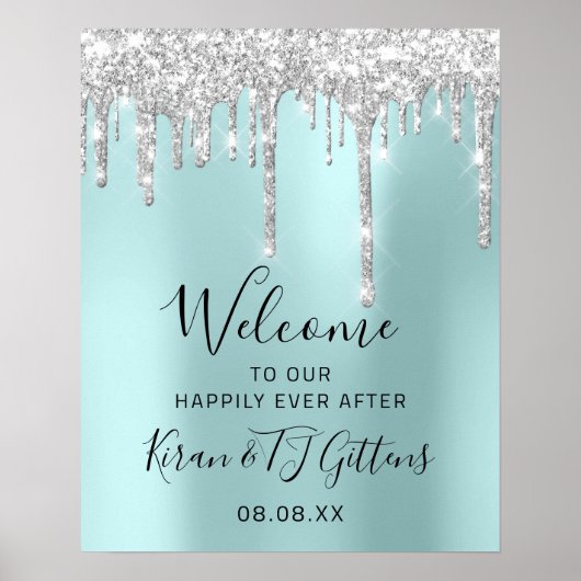 Poster Mariage Bienvenue Silver Grey Driver Event (Devant)