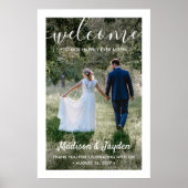 Poster Mariage Bienvenue Simple Moderne Écriture Blanche  (Devant)