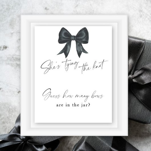 Poster Mariage Black Bow Nombre de rubans