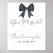 Poster Mariage Black Bow Nombre de rubans (Devant)