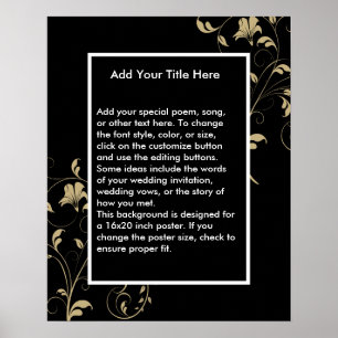 Poster Mariage Black Elegance