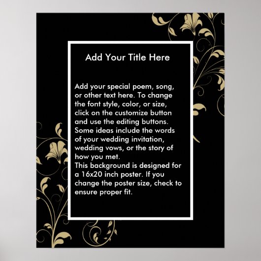 Poster Mariage Black Elegance (Devant)