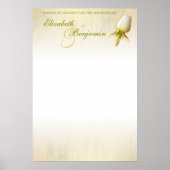 Poster Mariage blanc Rose Bud assise Planner blanc (Devant)