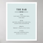 Poster Mariage bleu élégant. Bar à boissons alcoolisées s (Devant)