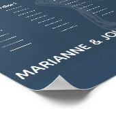 Poster Mariage bleu Plante en coton botanique (Coin)