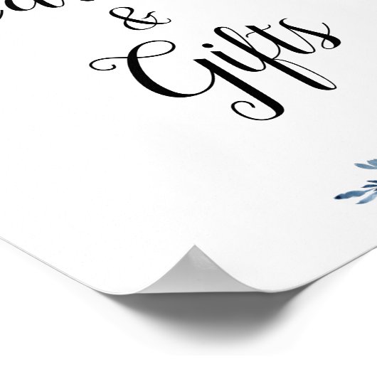 Poster mariage bleu poussiéreux (Coin)